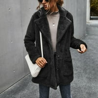 Ženske jakne kapute Žene Čvrsti džep dugi rukavi Cardigan dugme Drži topli kaput Ženska moda