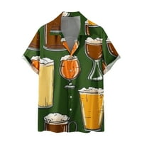 Pyju smiješna pivo havajska majica za muškarce 3D print rever gumb Up Up kratkih rukava Oktoberfest Party odjeća