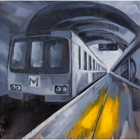 Atelier B Art Studio Crni moderni uokvireni muzej Art Print pod nazivom - Podzemna željeznica u metrou
