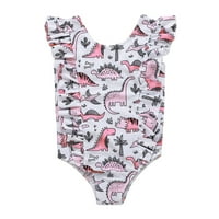 Toddler Baby Kids Girls Ruffles Dinosaur Ispiši jednodijelno kupaće kostime za kupaće plaže u prodaji