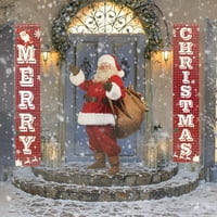 Alin Vrata protiv bora vješanje božićne banere, sretan božićni baner, znak ukrasa trijema