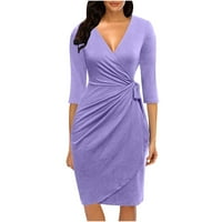 Ljetne haljine za žensko casual klirens kratki rukav V-izrez visoki haljina u obliku rukava u obliku