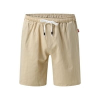 Muški teretni kratke hlače Ljeto u boji Sportski džepni pamučni posteljina kratka pant Beige XL