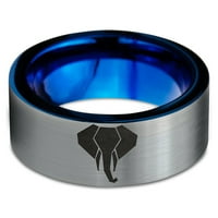 Volfram Slon životinjski poligon u stilu Art Band prsten Muškarci Žene Udobne cipele Plavo ravni rez