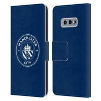 Dizajni glave službeno licencirani Manchester City Man City FC Badge Obsidian White Outline Kožna knjiga novčanik poklopac Kompatibilan sa Samsung Galaxy S10E