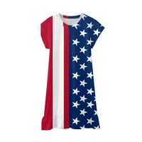 Kpoplk Girls Patriotska odjeća Toddler 4. jula odijelo Dječje američke haljine haljine Stripes haljine