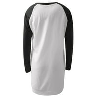 Hanas božićna ženska tiskana majica slatki trendi udobnih toplih vrhova okruglog vrata Fit Work Kupovina Top Black, XL