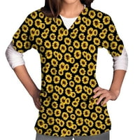 Ženski vrhovi bluza Grafički otisci kratkih rukava Radna odjeća Žene Ljetne V-izrezne košulje Žuta l
