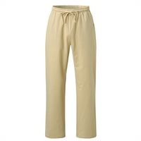 Muška ljetna casual džepa u obliku čipke Solid Boja pamučne pantalone hlače