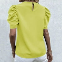 Vrhovi vježbanja Ženske košulje Kratki rukav Crew izrez Blazer TAB rukav žuti 2xl