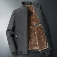 tklpehg zimske jakne za muškarce Trendy dugi rukav kaput modni casual labav plišani debeli štand ovratnik