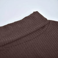 Hanas vrhovi Žene Turtleneck pulover dugih rukava labav pleteni džemper vrhovi kafe xxxl