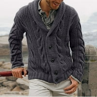 Muški džemperi muškarci Čvrsti casual kardigan dugih rukava s jednim džemper s jednim džemper-grudima