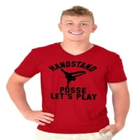Handstand Posse lets sviraj gimnastika v izrez majica majica tees muške Brisco brendovi s