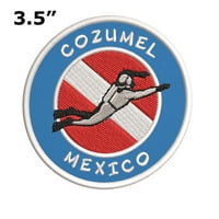 Cozumel, Meksiko Scuba Diver zastava Iron ili šivanje na vezenu tkaninu Badge Patch Ocean Beach, Salt Life Iconic Series