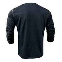 Majice majica Aaiyomet za muškarce dugih rukava Jednobojni džepni složni otvor za šivanje raglan rukava