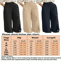 WRCNOTE Dame Solid Color Pants Lounge Dnevno trošenje sa džepovima Dugmad sa loungeawebru pantalone