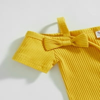 Aturuste 0-mjesečne dječje dječje djevojke odijelo odijelo kratkih rukava s kratkim rukavima TOP + TOP