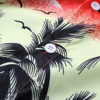 Ayolanni Muška havajska gumba za ispis dole majica Havajska majica na plaži s kratkim rukavima od ispisanog