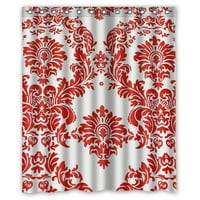 Hellodecor Fashions cvjetna damaska ​​tuš za zavjese od poliestera tkanina kupaonica ukrasna veličina zavjesa