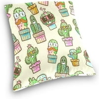 Kaktus Bešavan uzorak Velvet Plish bacač jastučni jastuk CASS poklopac - 18 18 - Nevidljivi patentni