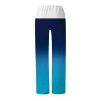 Hlače za žensku modnu ispisanu ležerne pantalone za puhanje širine pantalone za noge