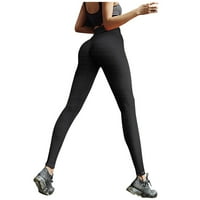 Visoke gamaše za žene za žene čiste boje vježbe za podizanje čvrstog joga pantnog zelenog XL