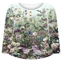 Majica Capreze Dame Floral Print majica s dugim rukavima TEE Patchwork tunika bluza posada Vruća iz
