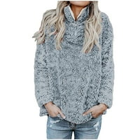 Šumport Ženska zimska nejasna dukserica Zip dugi rukav pulover vrhova Termalni kaput gornja odjeća