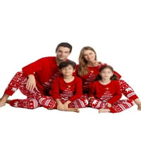Leuncero mammy tata dječja salon božićne kupaće odjeće Mekani vrhovi i hlače koje odgovaraju porodičnom pidžamu Set Xmas pjs Crew vrat pj setovi crvenog tata m