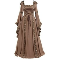 Srednjovjekovna haljina s kapuljačom Gotic Cosplay haljina s kapuljačom Vintage Renaissance Maxi haljine