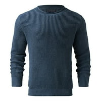Fabiurt MENS jesen i zimska modna kazna pulover s dugim rukavima, plava, plava