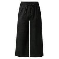 Muške vrećaste teretne hlače s džepovima Proljeće Ljetne casual pantalone Solidne posteljine sportove