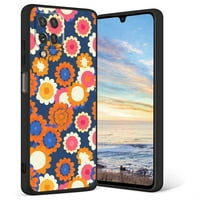 Retro-plavo-narančasto-bold-cvijeće-cottheckore-cvjetna estetska futrola, oduzeta za Samsung Galaxy A Case Muškarci, Fleksibilni silikonski udarni kofer za Samsung Galaxy A12