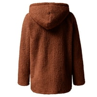 Ženska vuna kaput moda Jesen zimska topli plišani duksevi jakna dugi rukav plus veličine patentne ručke