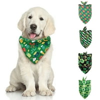 Dog Bandanas Green Lucky Postrojenje za ispis irski festivalski Trokut Scarf Cat Dog Dockerchief Pet