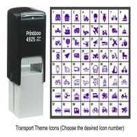 Printtoo Personalizirani transportni tematski ikone gumenog žiga samo tinkin stamper -violet
