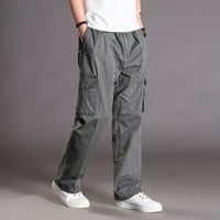 Chinos hlače duge hlače za muškarce muške casual modne labave plus veličine na otvorenom sportske pantalone duge hlače crne l
