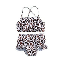 Djevojke kupaće kostim kupaći kostim Tankni Modne kupaći kostim za bebe Cute Leopard Ruckel Bikini Bijela