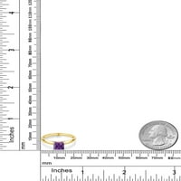 Gem Stone King 1. CT Ljubičasta ametist 10k žuti zlatni prsten sa bijelim zlatnim prstenom