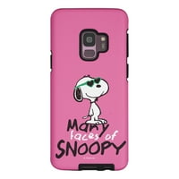 Galaxy S Plus Case Kikiriki Slojeni hibridni [TPU + PC] poklopac branika - Snoopy lice vruće ružičaste