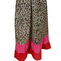 Žene Casual V izrez Leopard Blokiraj u boji Maxi haljina Ljeto seksi boho cvjetni ondresses vjenčani