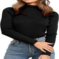 Singreal Women s turtleneck pleteni džemper s dugim rukavima mekani klasični fit pulover vrhovi