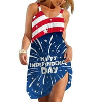 USMIXI ženske dane neovisnosti Dresi 4. jula Patriotsko ljubljeni tunički kaiš rezervoar Mini haljine