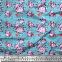 Pamučna kambrična tkaninska tkaninska ček, lišće i peony cvjetni tkanini otisci sa dvorištem širom