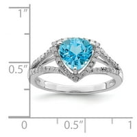 Čvrsti srebrni dijamant i lagani švicarski Blue Topaz zaručničke prstene
