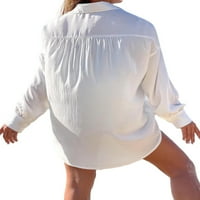 Bijela casual ravnica košulja ženske bluze