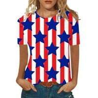 Dolkfu 4. jula smiješna košulja Ženska moda tiskane ležerne tiskane kratke majice