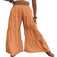 Hait ženske hlače visoki struk palazzo pant elastična stručna dna ljetne pantalone na plaži široka noga crna xl