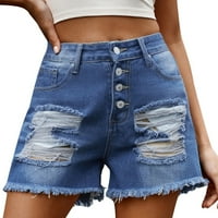 Ženski umetnuti Jean kratki kafeti kratki kafeti ukinuti Y2K traper kratke hlače sa džepom ljetna modna